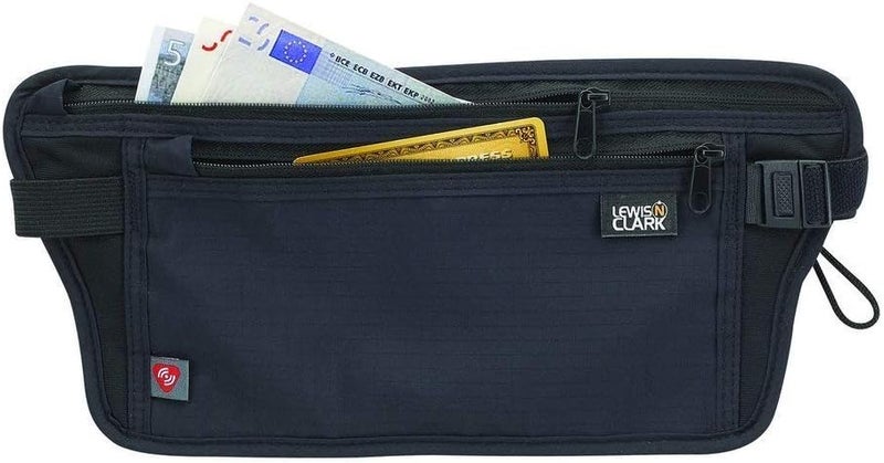 Lewis N. Clark Travel Money Belt Pouch, Slim RFID Blocking Anti Theft Waist Stash Pouches for Cash, Cards and Passport Holder - Image 2